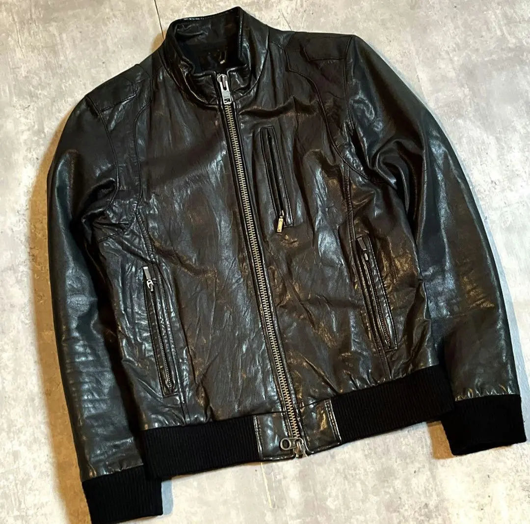 00s archive leather jacket 短丈　punk Y2K