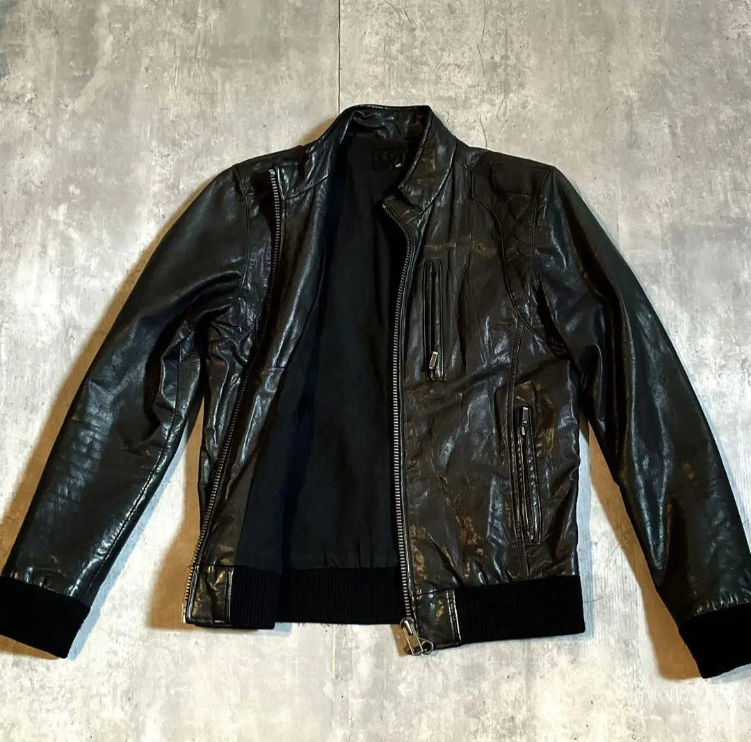 00s archive leather jacket 短丈　punk Y2K