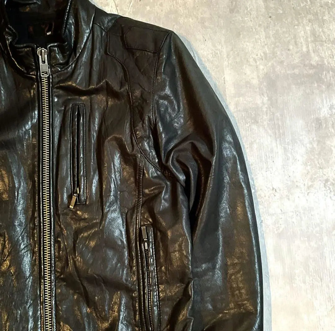 00s archive leather jacket 短丈　punk Y2K