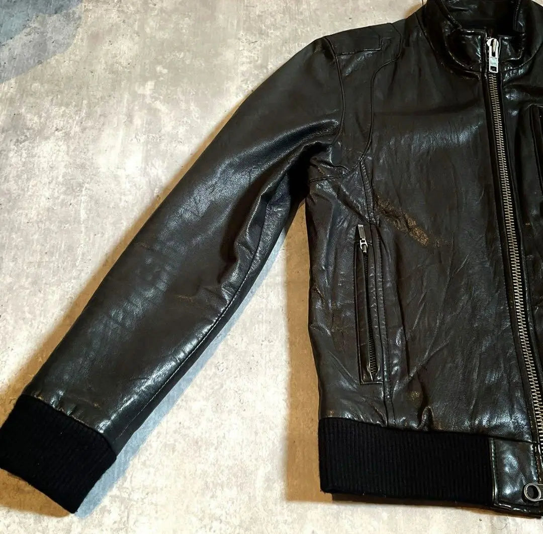 00s archive leather jacket 短丈　punk Y2K