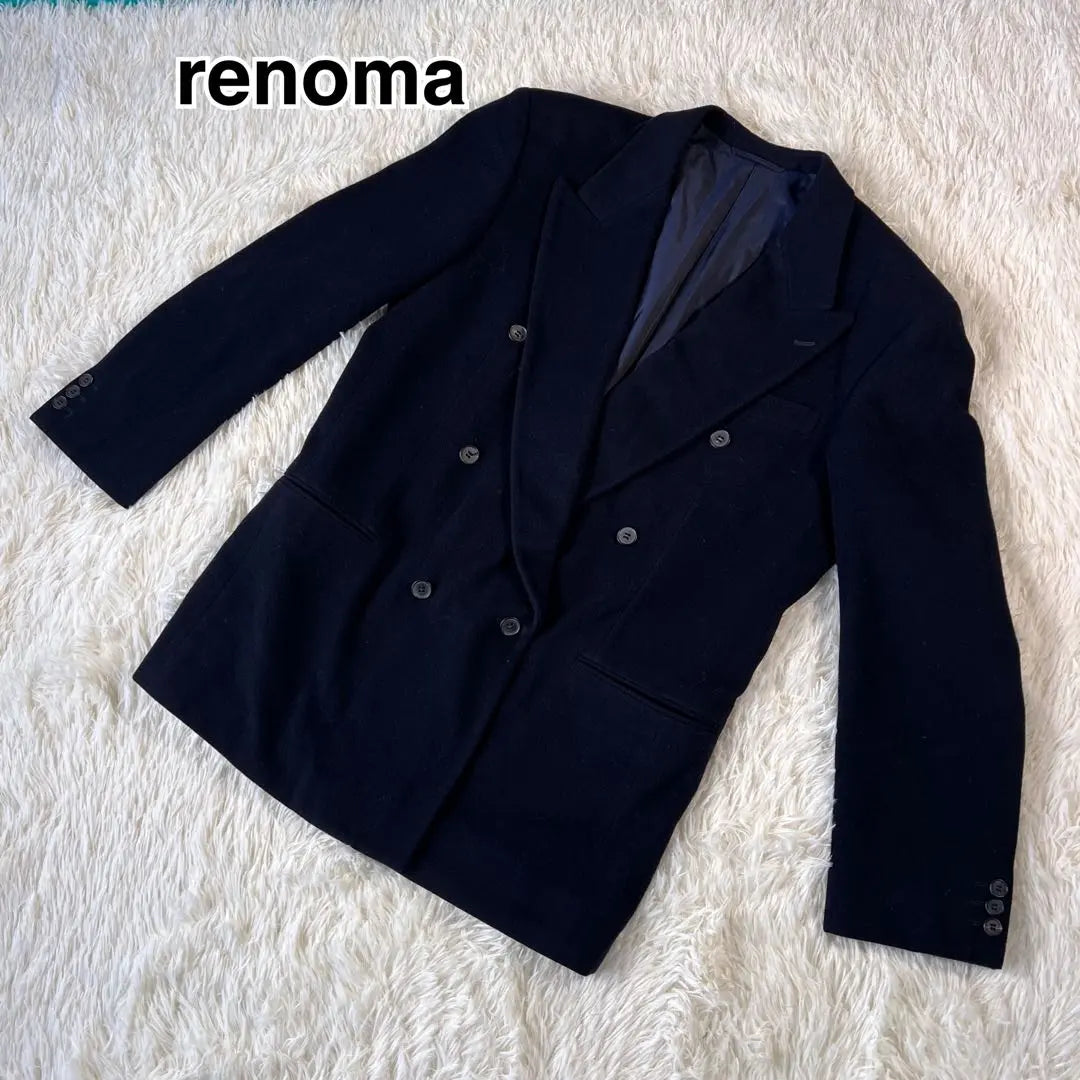 ☆Chaqueta blazer de doble sastrería de gran tamaño Renoma en buen estado azul marino