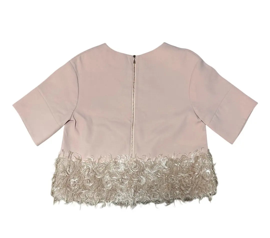 Tops de manga corta αA Alpha Eye para mujer Cut Saw Pink Fur M | レディース αa アルファエー 半袖 トップス カットソー ピンク ファー付 M