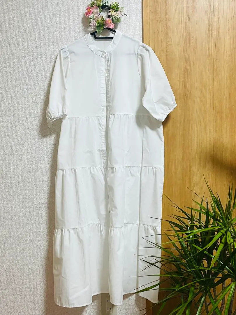 White shirt dress short sleeve LUNACION