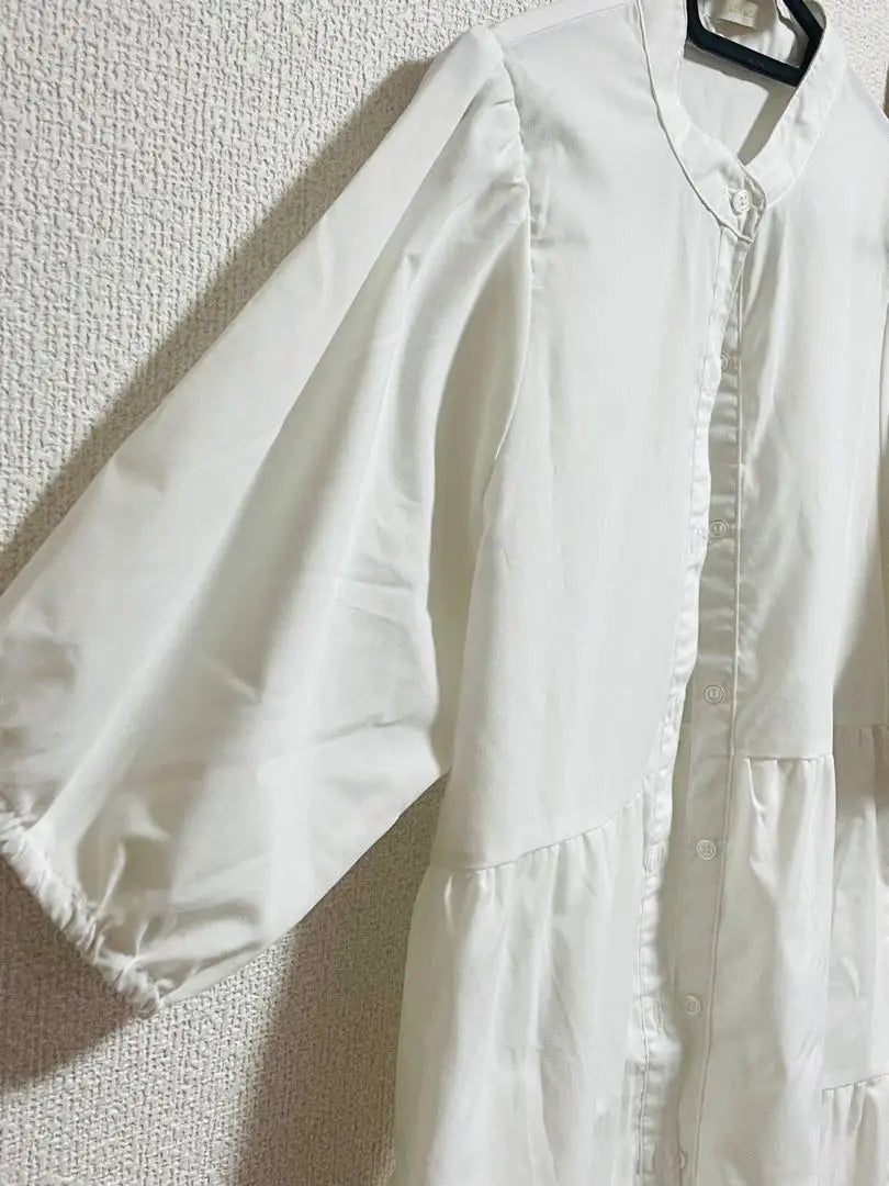 White shirt dress short sleeve LUNACION