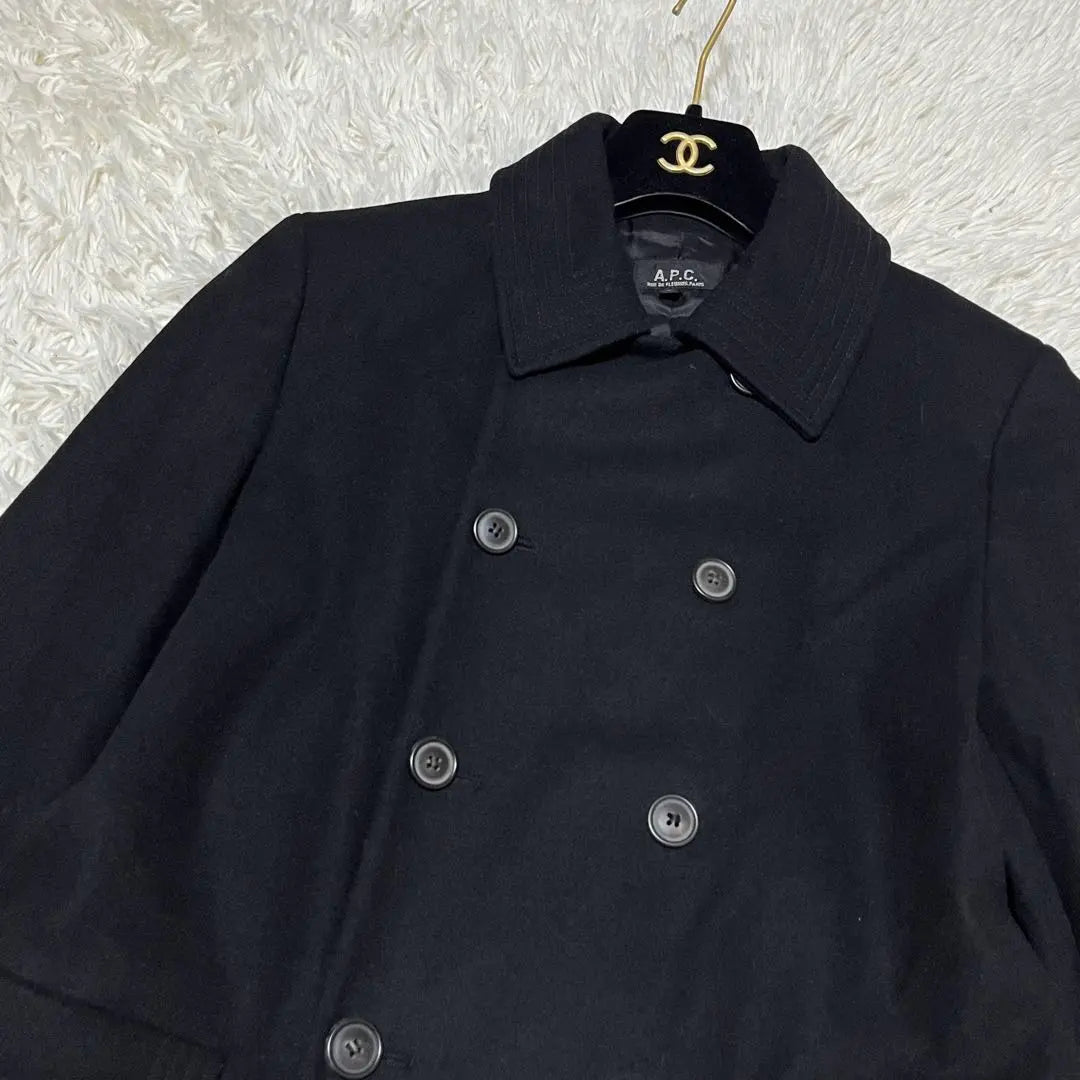 [Good condition] APA Sé trench coat Melton wool Black Made in France | 【美品】アーペーセー　トレンチコート　メルトンウール　ブラック　フランス製