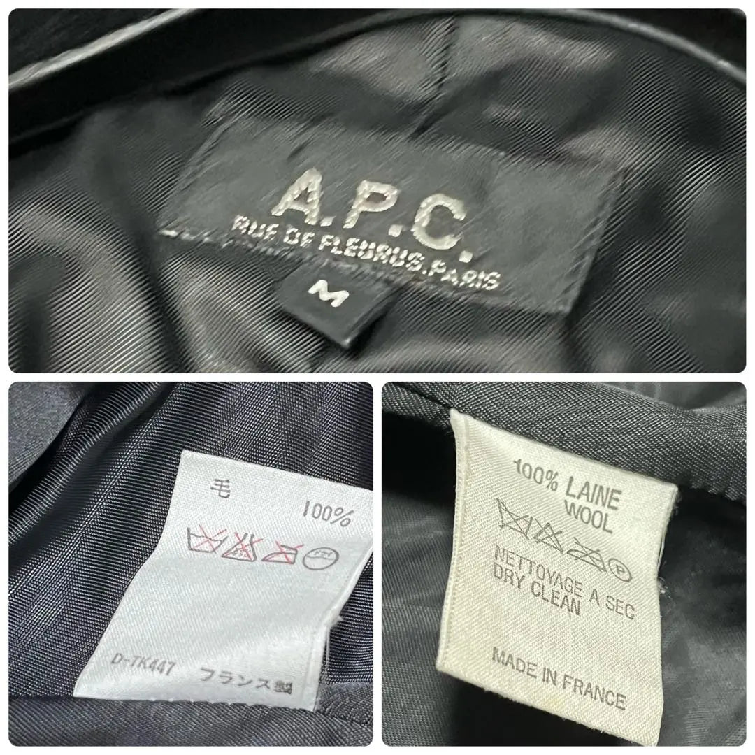 [Good condition] APA Sé trench coat Melton wool Black Made in France | 【美品】アーペーセー　トレンチコート　メルトンウール　ブラック　フランス製