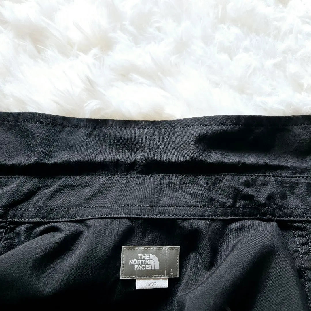 [Good condition] The North Face ★ Nuptse shirt nylon logo embroidery black L