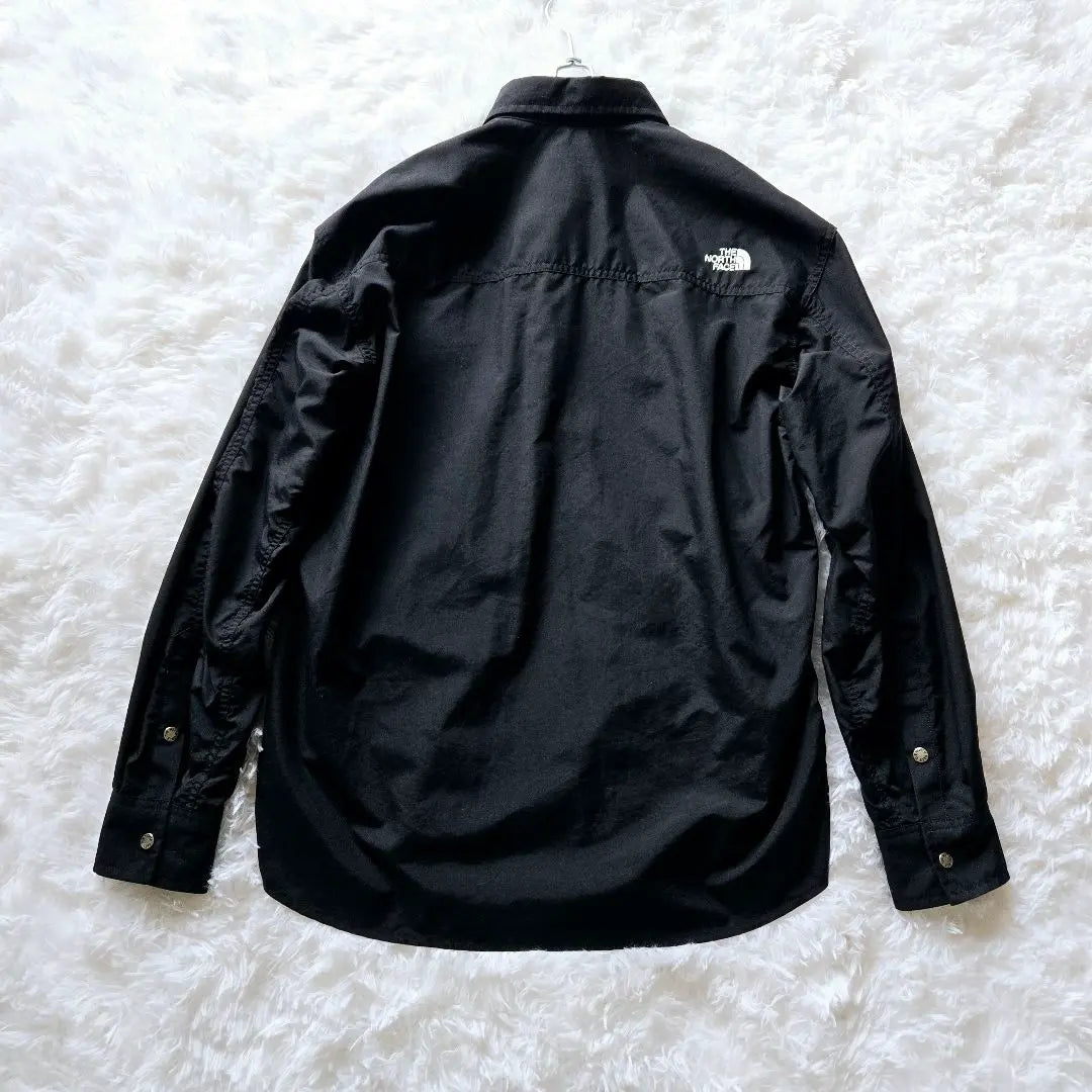 [Good condition] The North Face ★ Nuptse shirt nylon logo embroidery black L