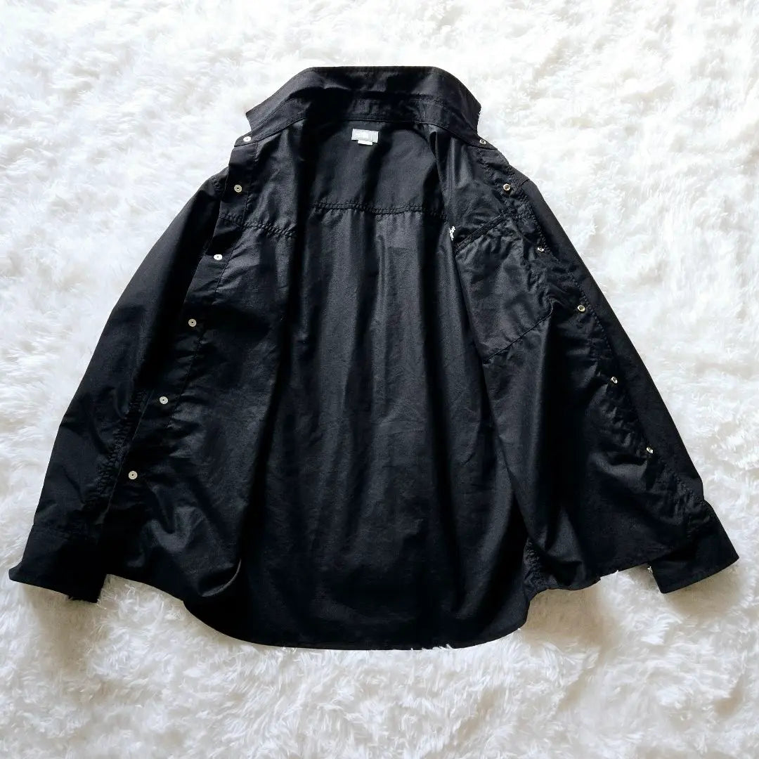 [Good condition] The North Face ★ Nuptse shirt nylon logo embroidery black L