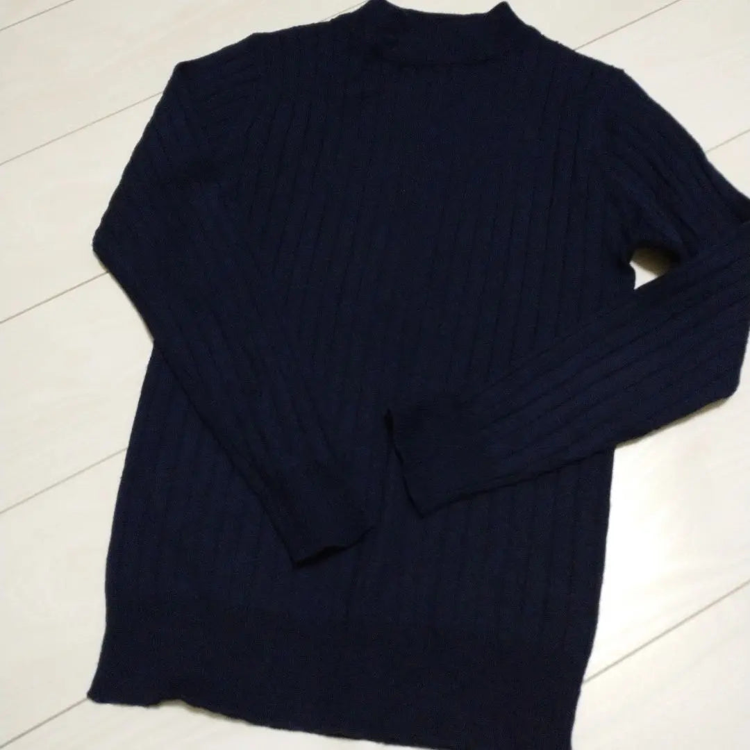 innocent navy ribbed long sleeve sweater, thin, light