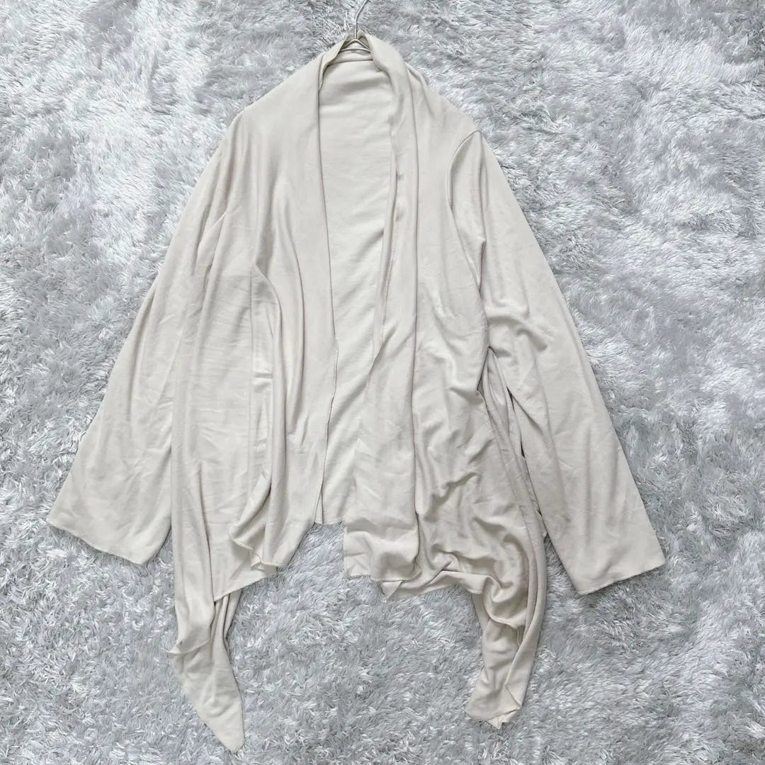 COMME CA ISM Cárdigan sin botones fino (F) Beige Haori | COMME CA ISM ボタンレス カーディガン 薄手（F）ベージュ 羽織