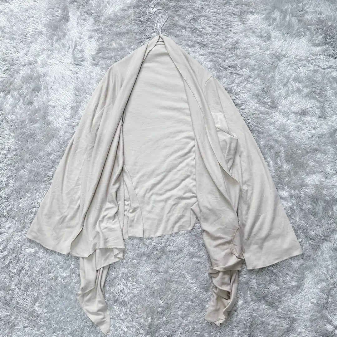 COMME CA ISM Cárdigan sin botones fino (F) Beige Haori | COMME CA ISM ボタンレス カーディガン 薄手（F）ベージュ 羽織