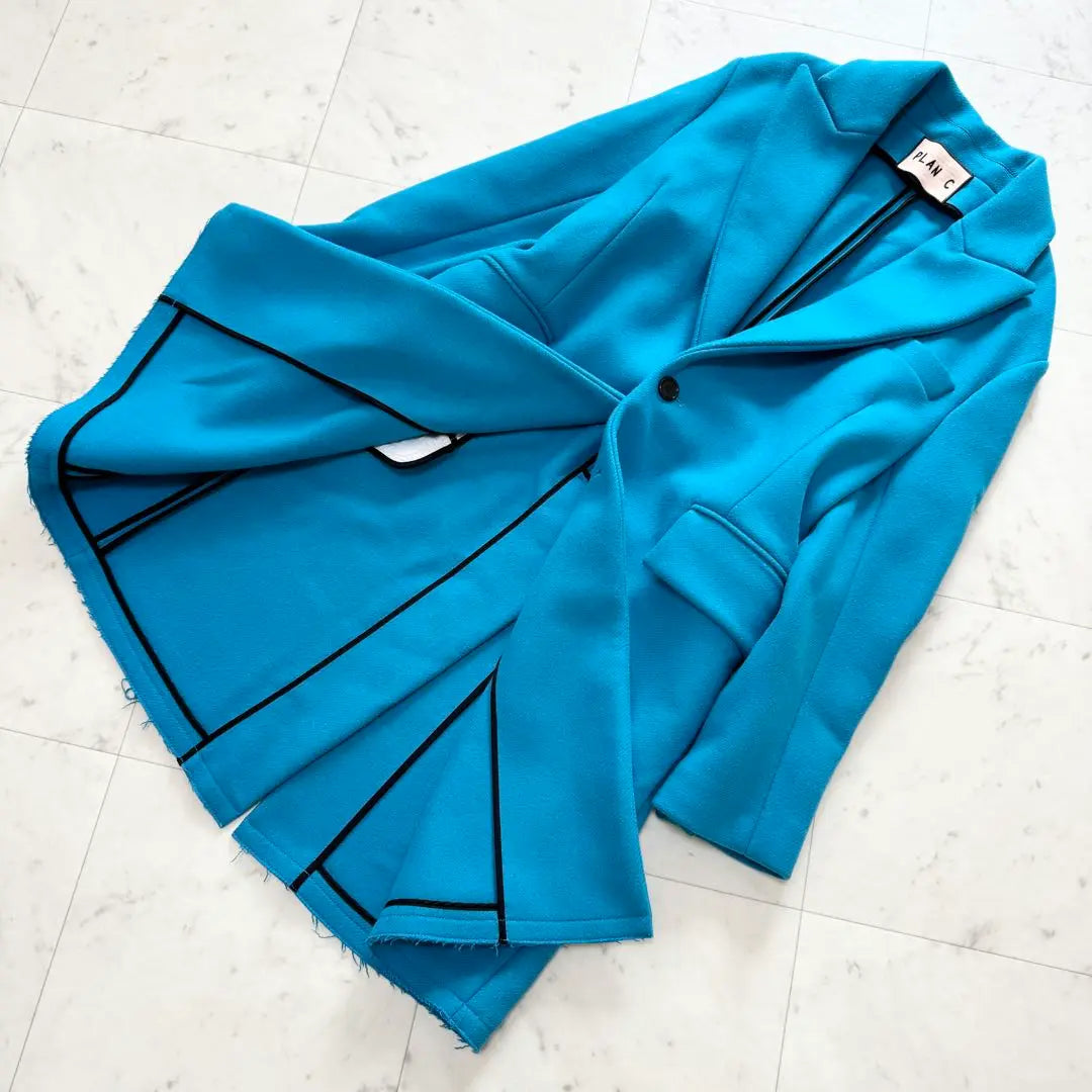 [Good condition] PLAN C Plancy Chester Coat Cashmere Blue Long