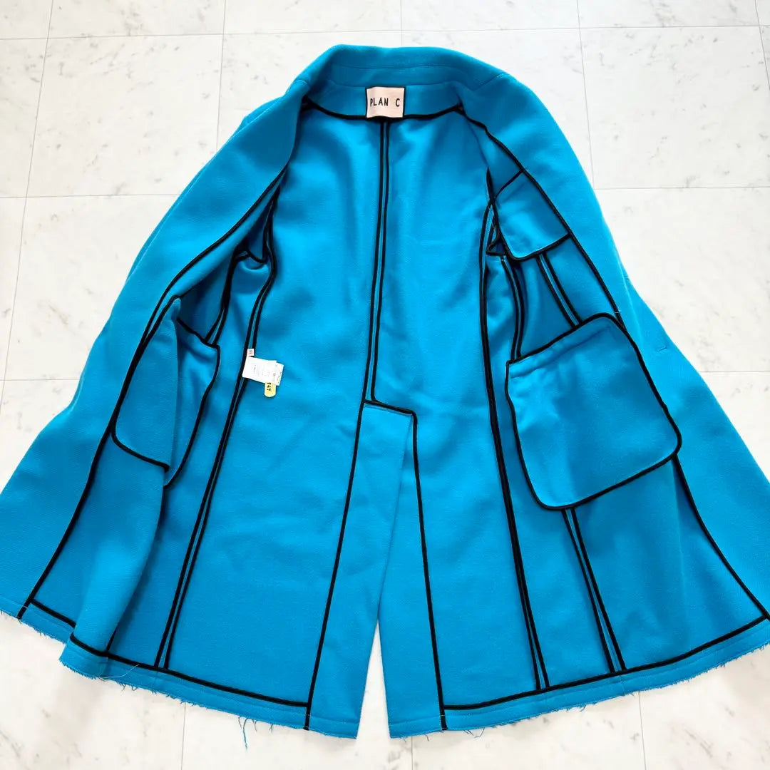 [Good condition] PLAN C Plancy Chester Coat Cashmere Blue Long