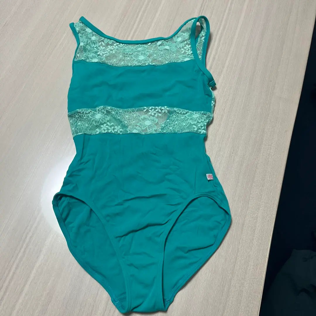 Chacott Emerald Green Color Lace Leotard S Size Permanent Mei model