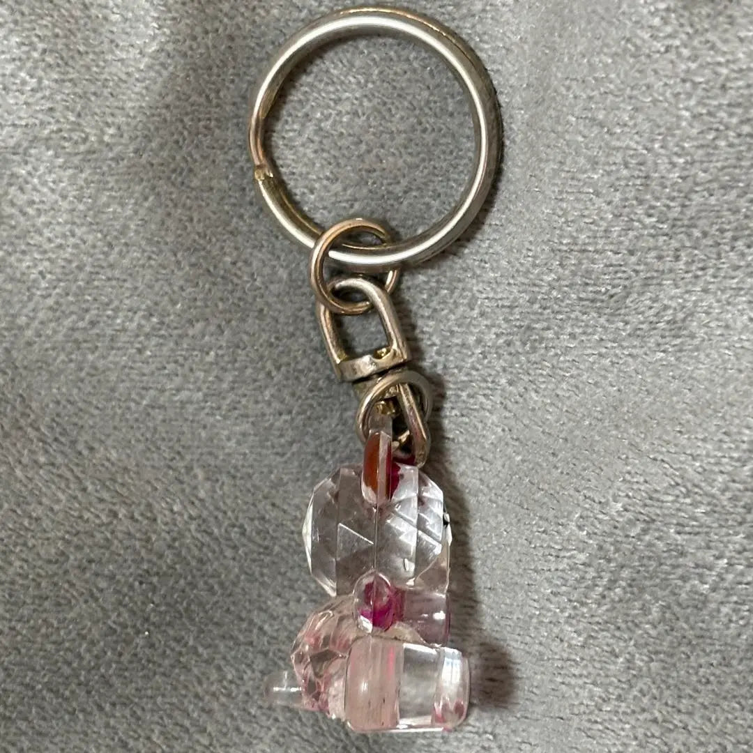 Bear-shaped transparent keychain crystal-style charm