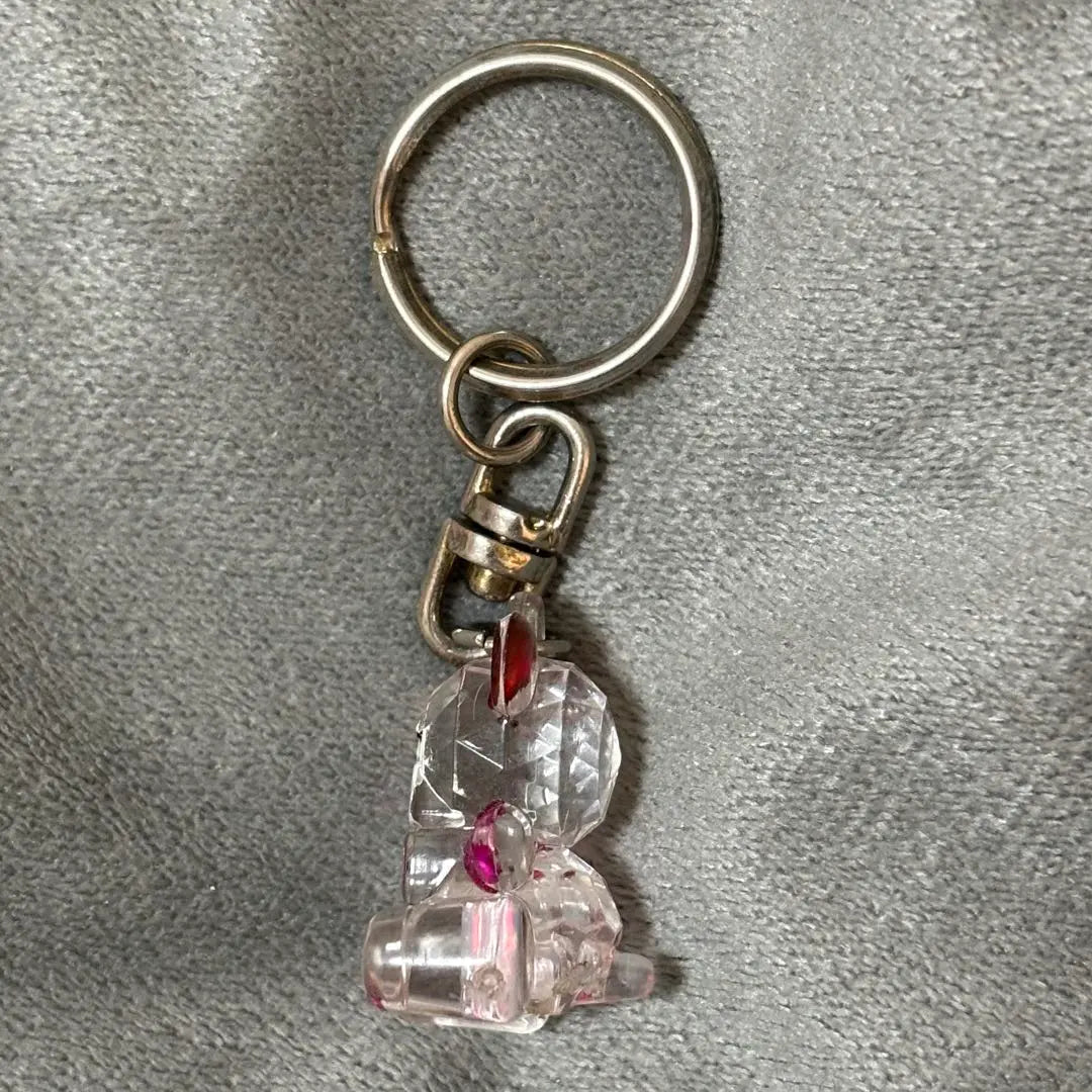 Bear-shaped transparent keychain crystal-style charm