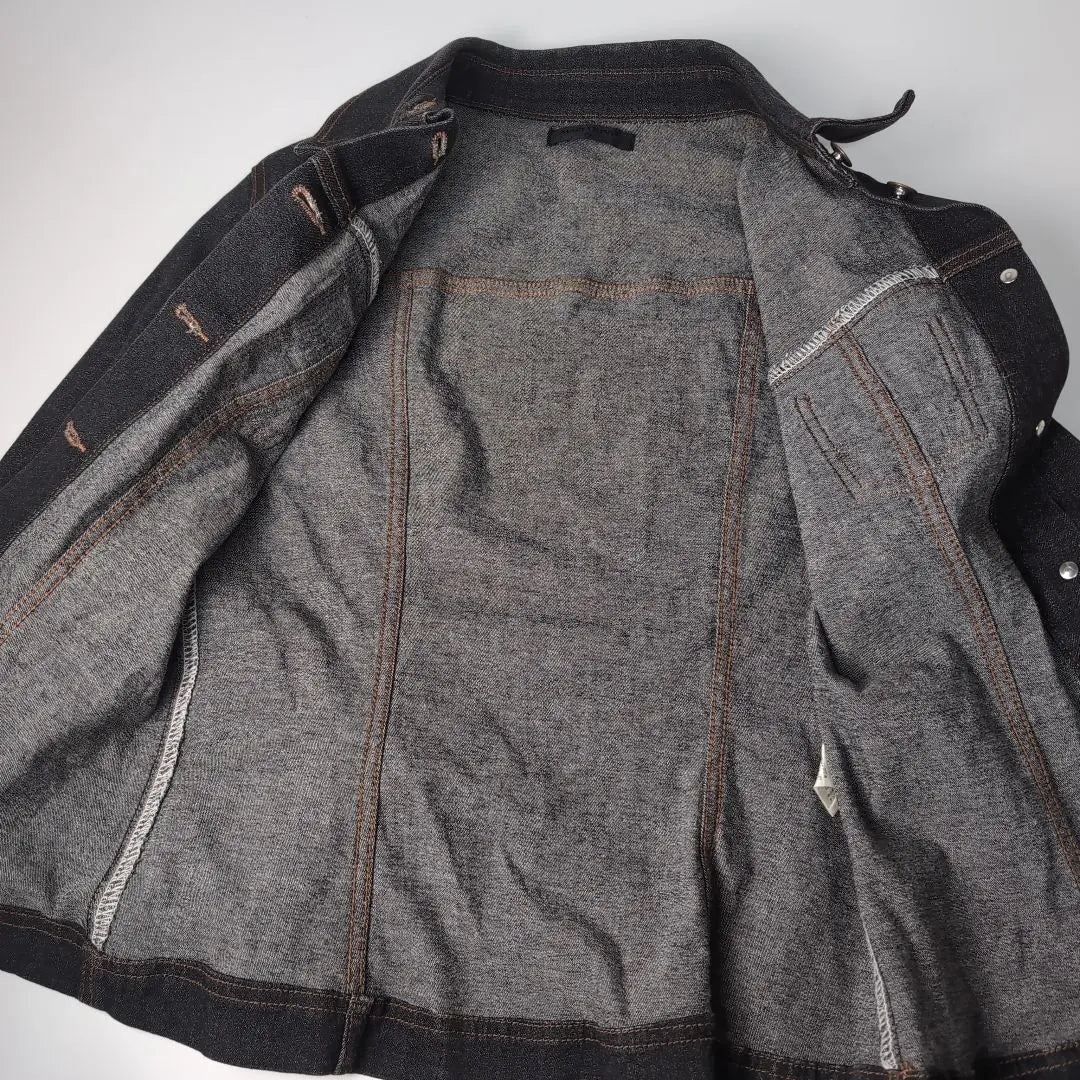 MARY QUANT Dark Gray Denim Jacket Size M Tight