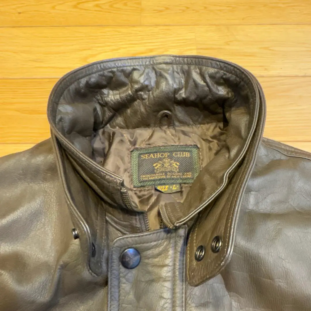 80s vintage! Cowhide leather blouson! SEAHOP CLUB L | 80sビンテージ！牛革レザーブルゾン！SEAHOP CLUB L