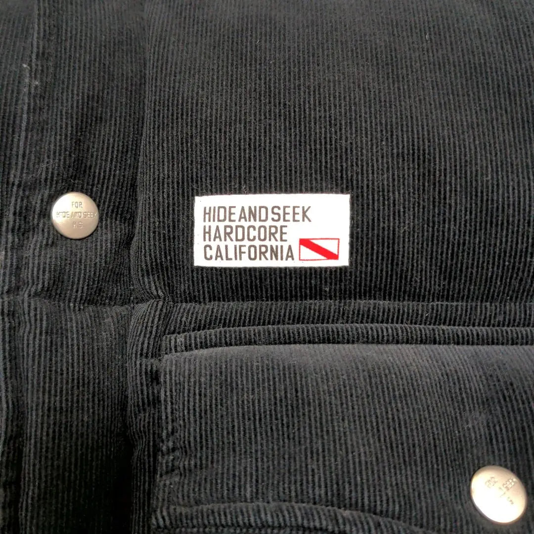 Hide and Seek Down Jacket Corduroy Black M Logo