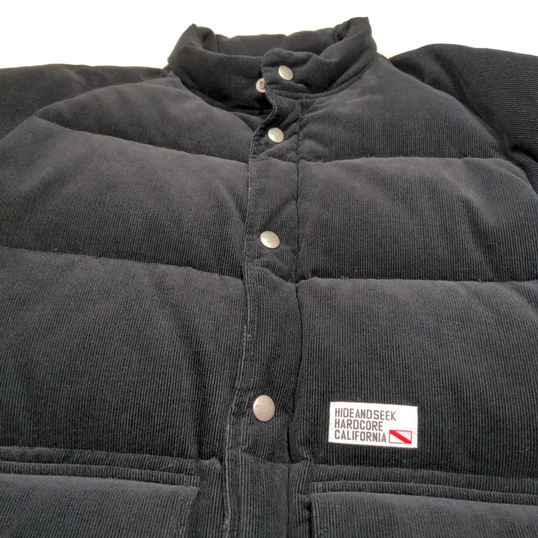 Hide and Seek Down Jacket Corduroy Black M Logo