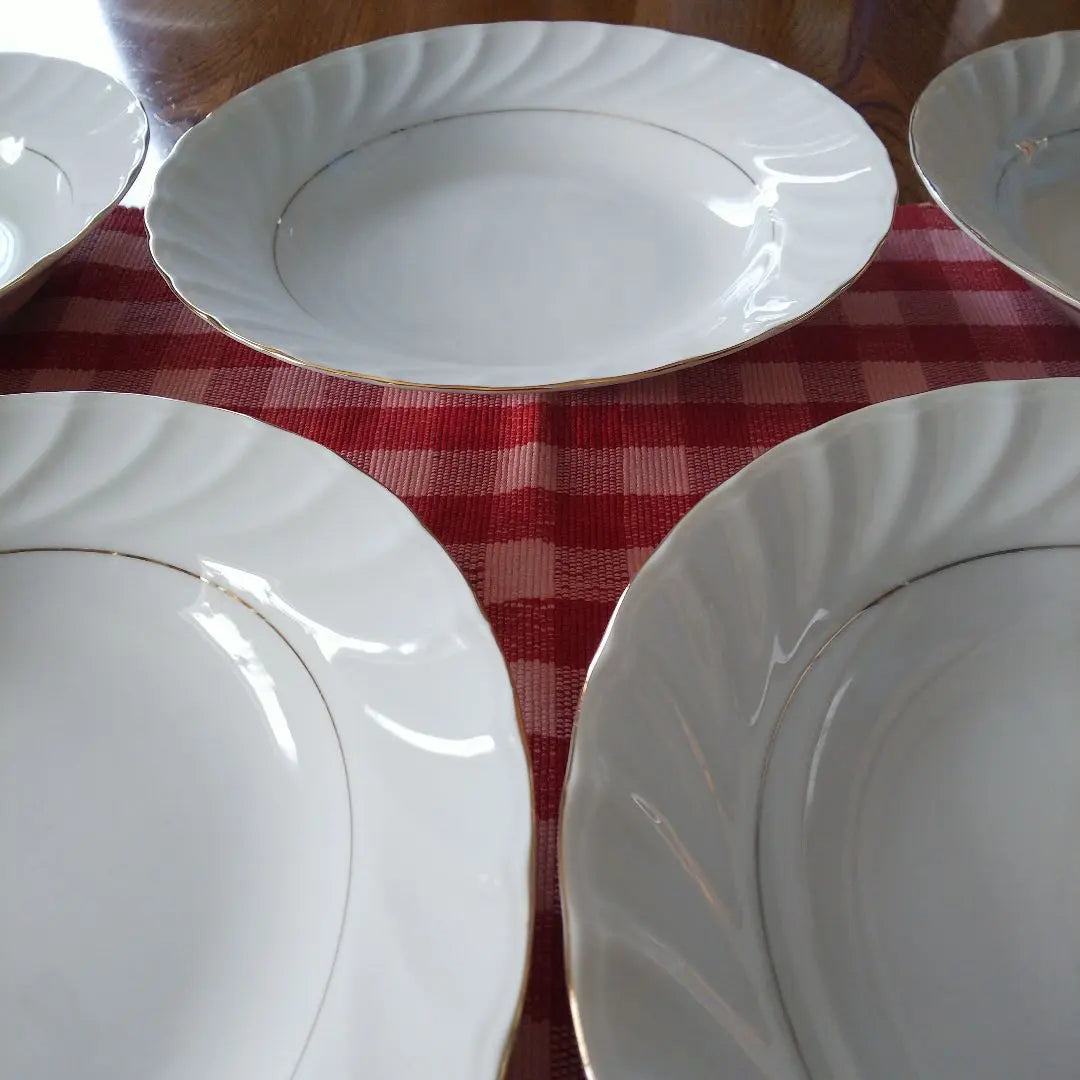 HOYA White Ceramic Plate 5 Pieces Set Soup Plate