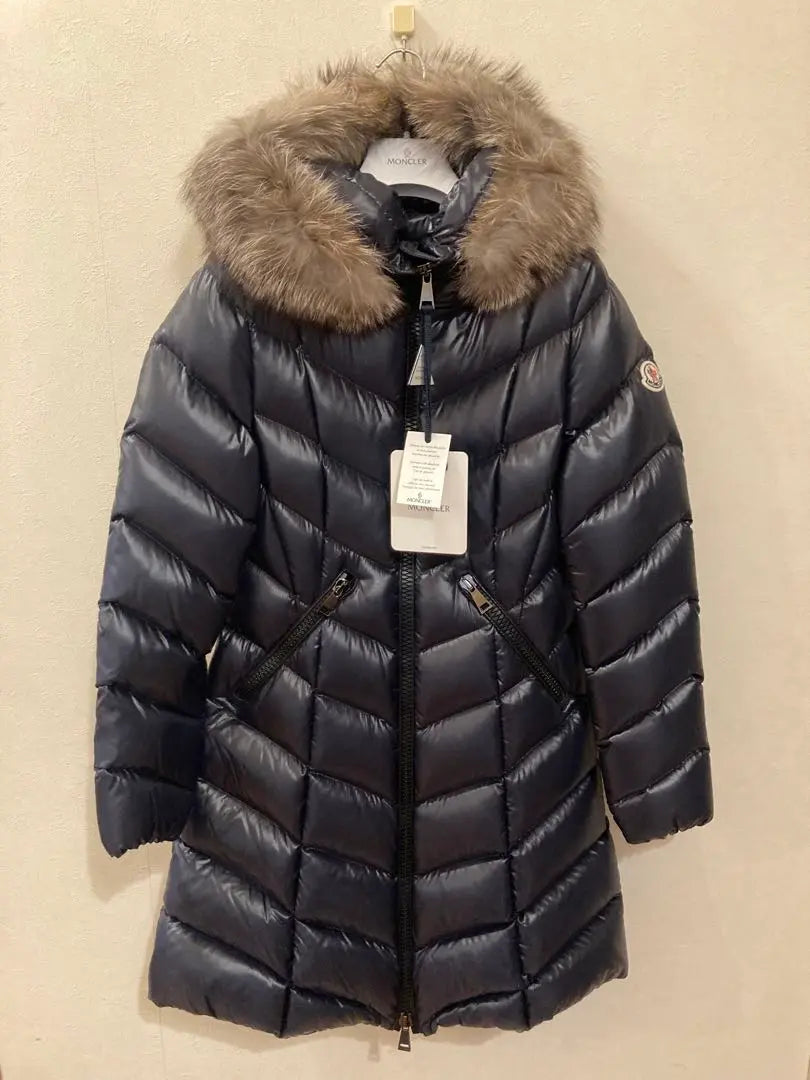 Unused Moncler Full Maras Down Jacket 1 Navy Fur