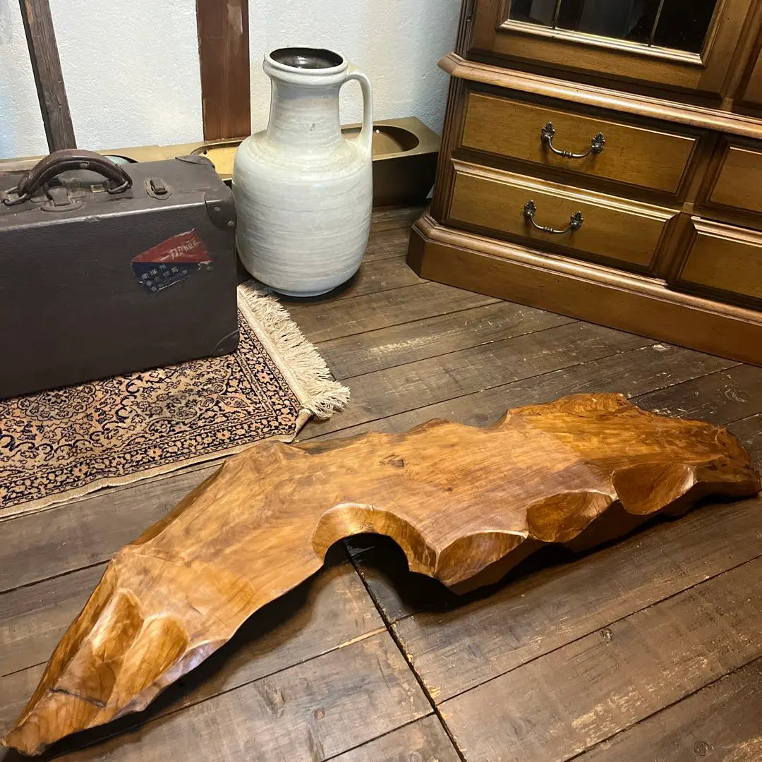 Solid wood Large Tray Display Hanadai | 無垢材 大型トレイ ディスプレイ 花台