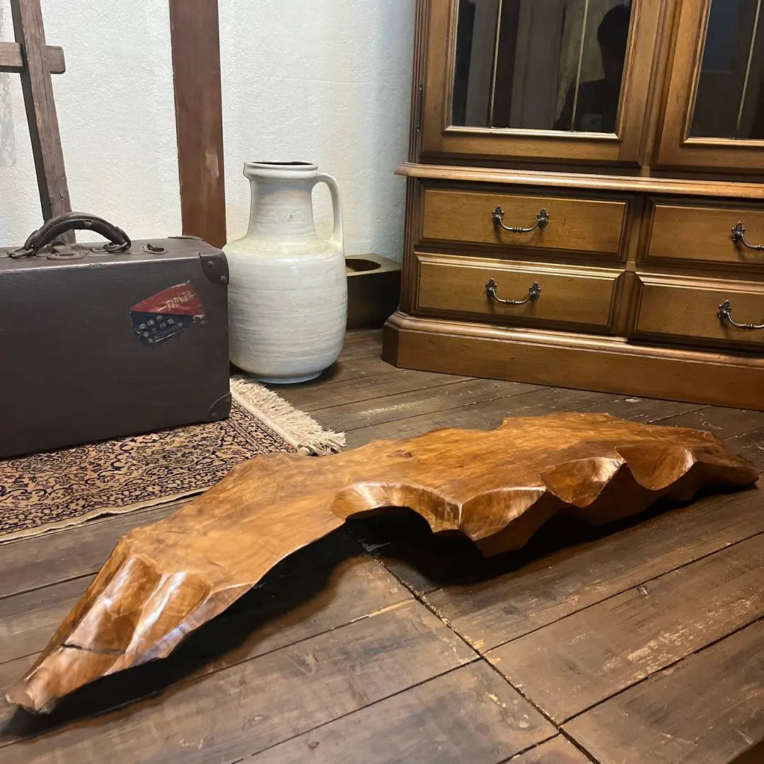 Solid wood Large Tray Display Hanadai | 無垢材 大型トレイ ディスプレイ 花台