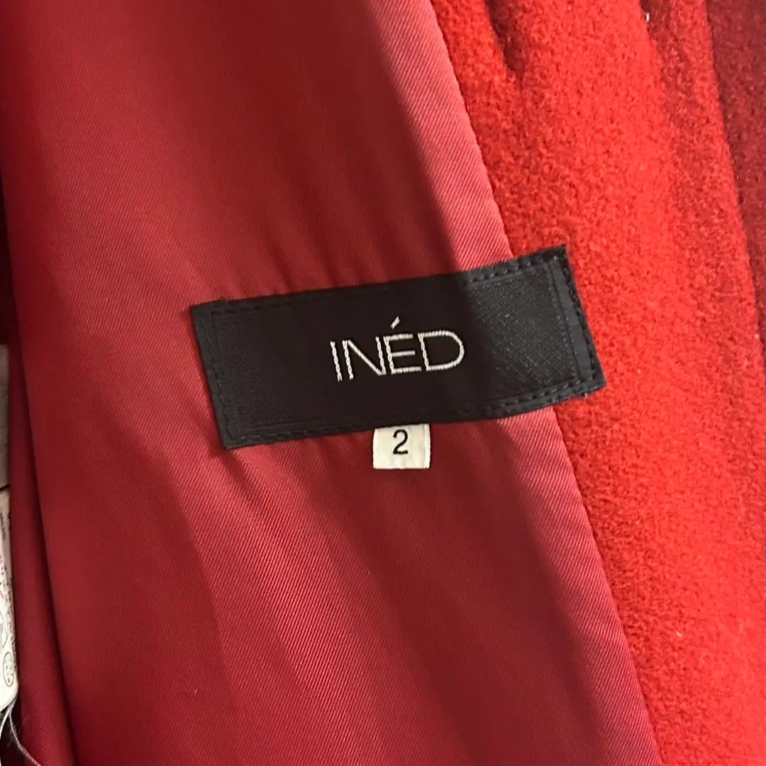 INED Hooded Duffel Coat Made in Japan M Red