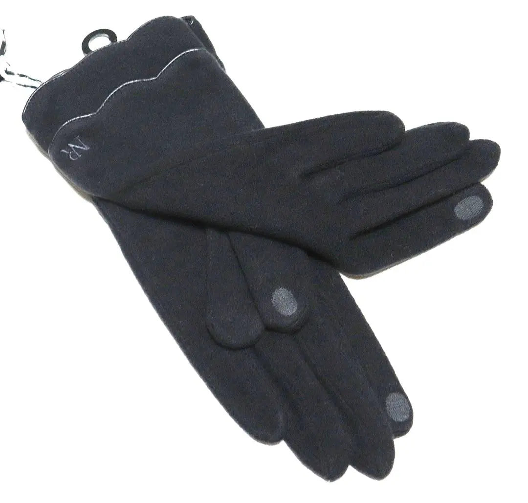 Nina Rich New, touch panel compatible, logo embroidered, wool gloves, 21-22cm