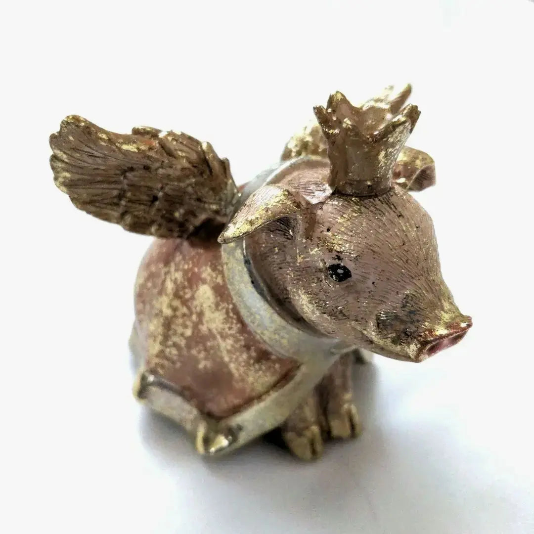 Pig figurine Angel Crown Pig New