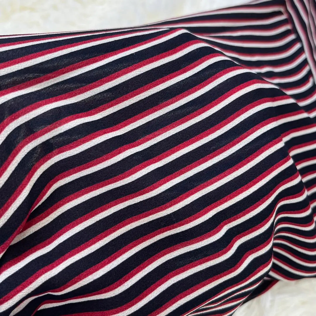 2866 [Cliché de Paris] Beautiful condition/Striped shirt dress/Size M