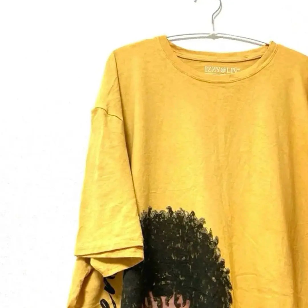 Camiseta de hombre de ropa vieja Afro IZZY &amp; LIV Yellow 3XL