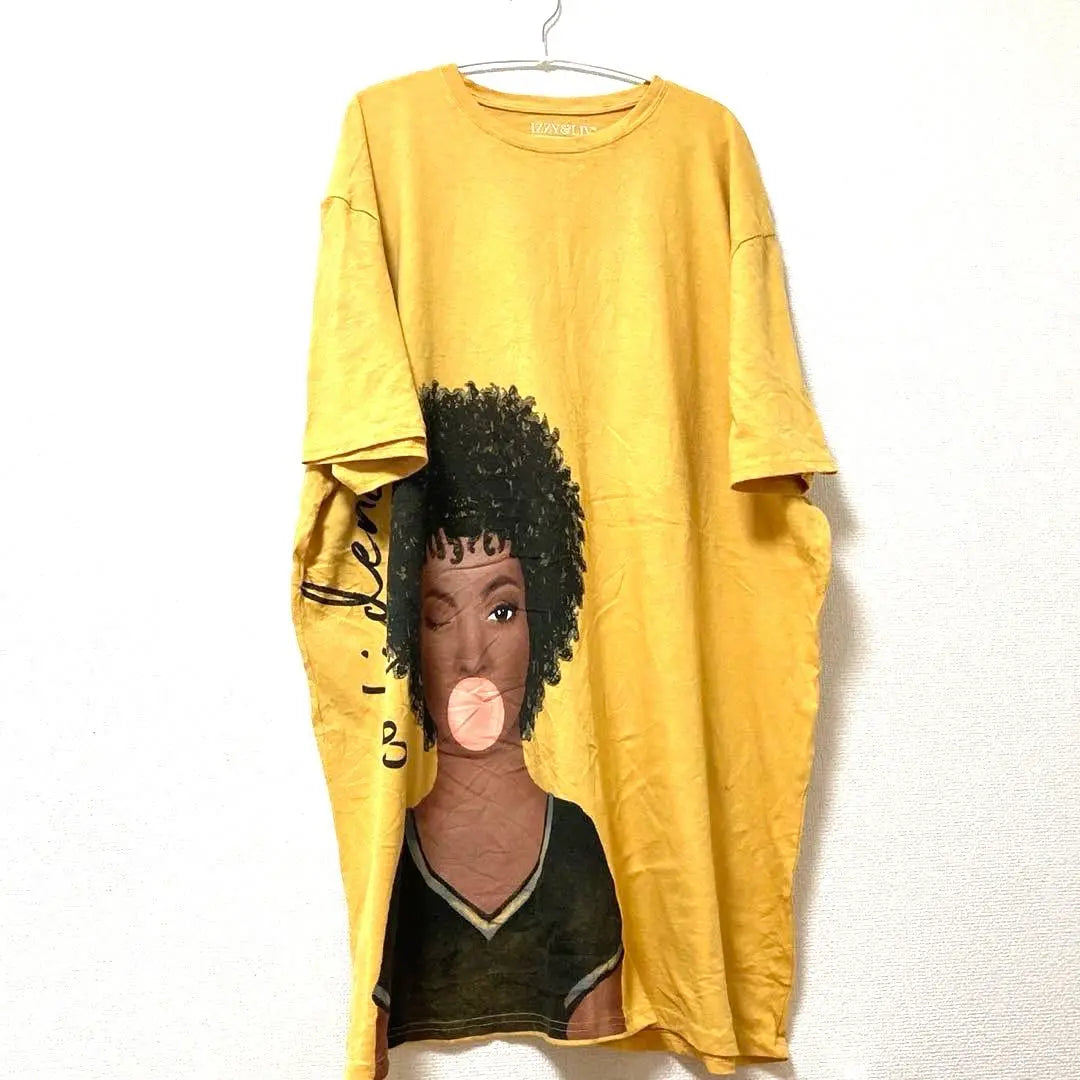 Camiseta de hombre de ropa vieja Afro IZZY &amp; LIV Yellow 3XL