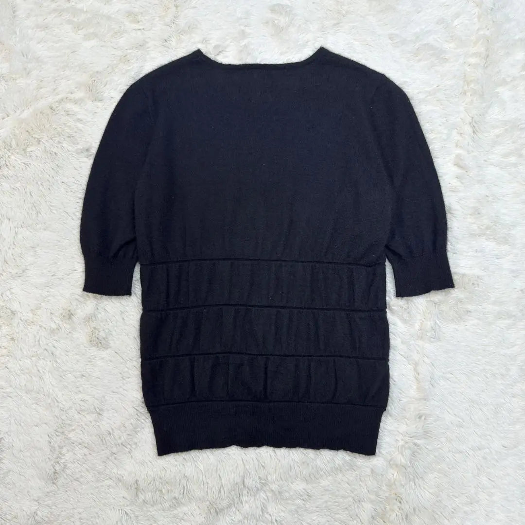 ⭐️Rare⭐️Chanel Cashmere Knit Shirt Plate Logo Black 38