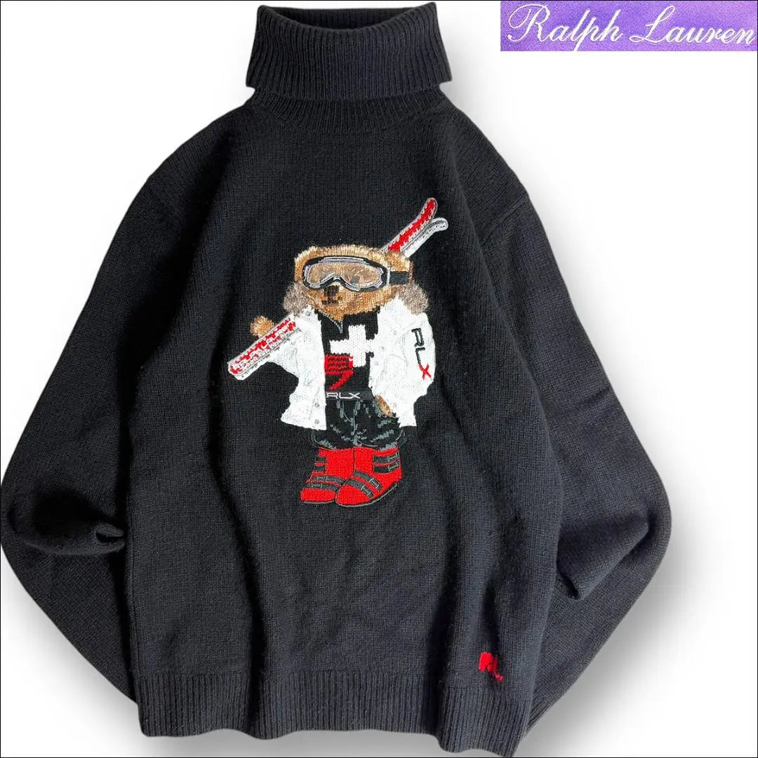 J3005 Jersey de cuello alto de cachemira con etiqueta Propple de Ralph Renper, Polo Bear, en perfecto estado