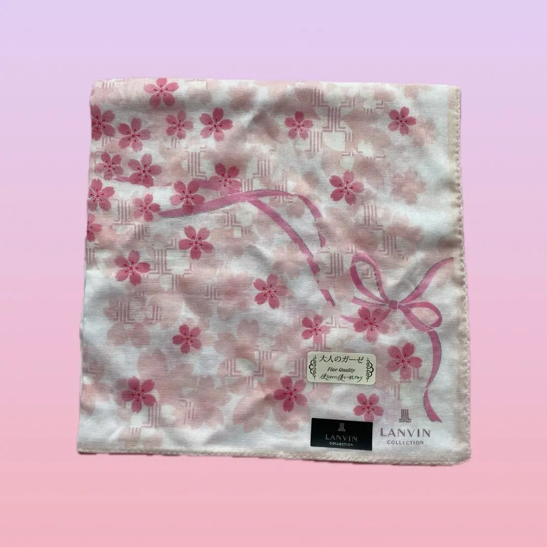 [★Cherry Blossom Design★] LANVIN Handkerchief Gauze Knee-blanket handkerchief