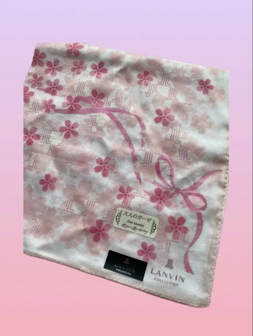 [★Cherry Blossom Design★] LANVIN Handkerchief Gauze Knee-blanket handkerchief