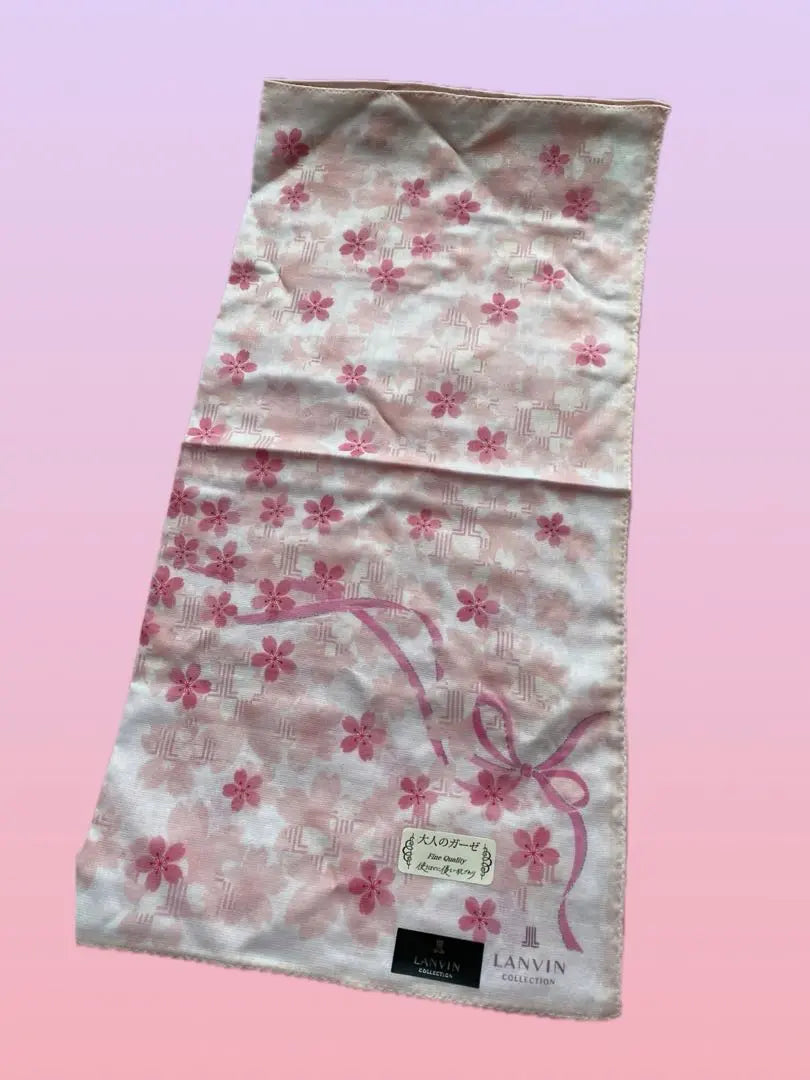 [★Cherry Blossom Design★] LANVIN Handkerchief Gauze Knee-blanket handkerchief