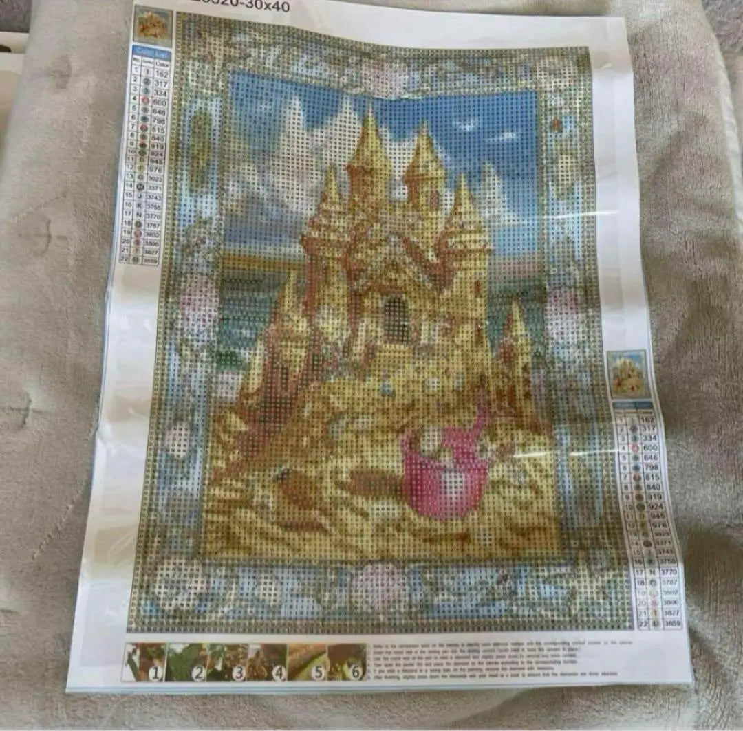 ⭐️Entrega anónima⭐️Pintura de diamantes Arte de diamantes Arte de cuentas Castillo de oro