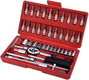 ✨ Only 1 item✨ 1/4 inch socket set, 46 pieces, plus and minus black