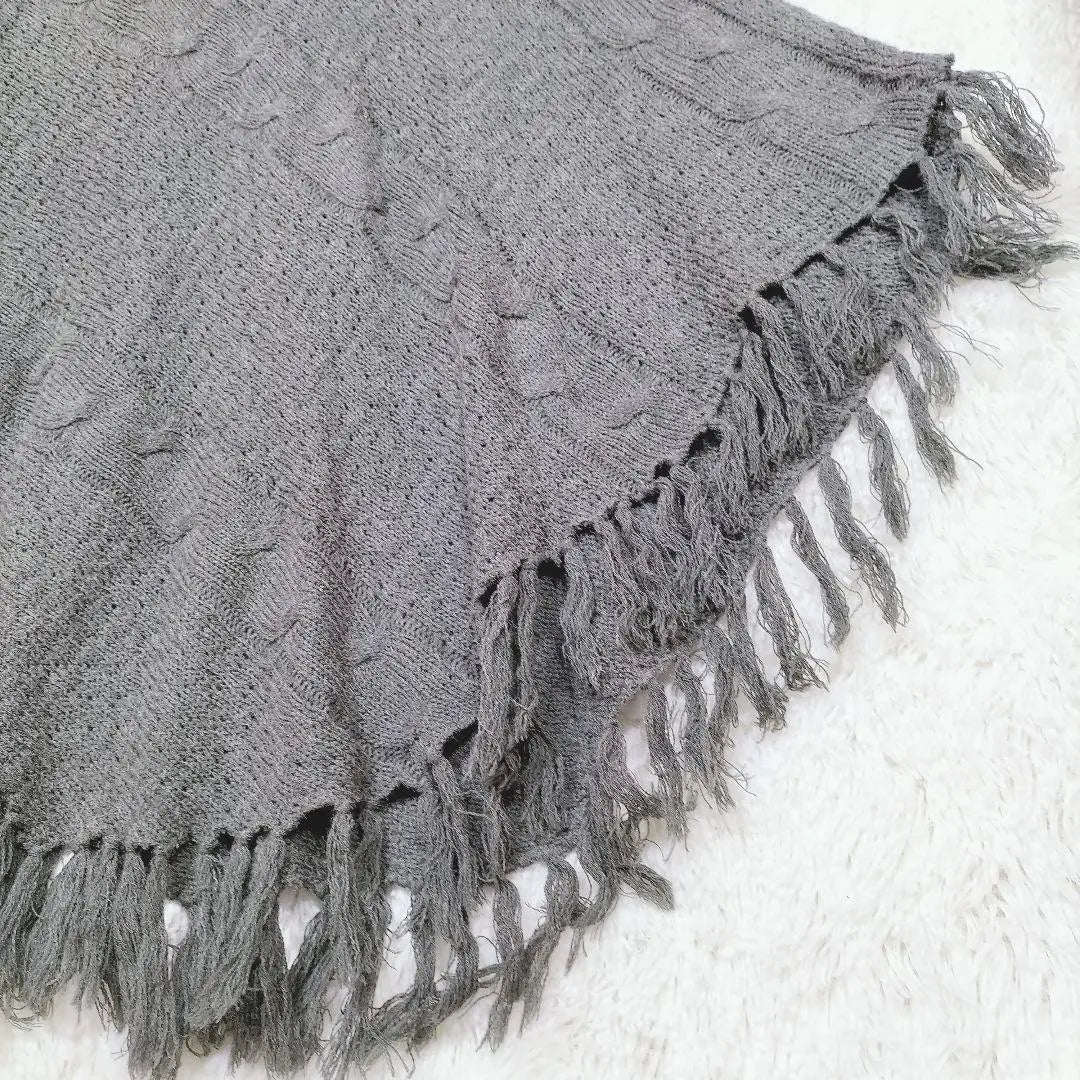 Lady Bird Poncho Design Knit Fringe Tassel Covering Hide Body