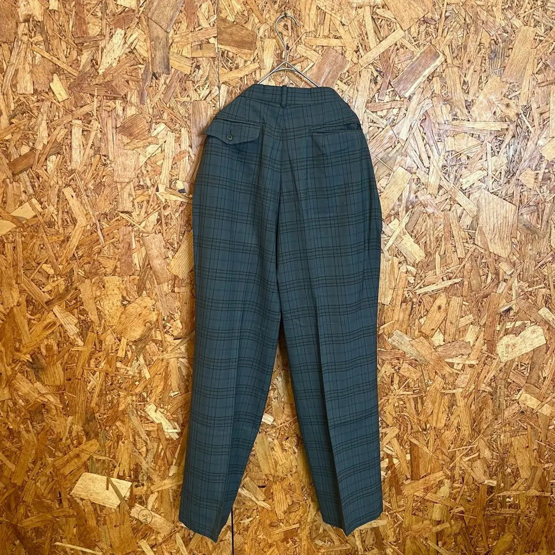 Giorgio Maurijro Slacks Checkered Dark Green Men's