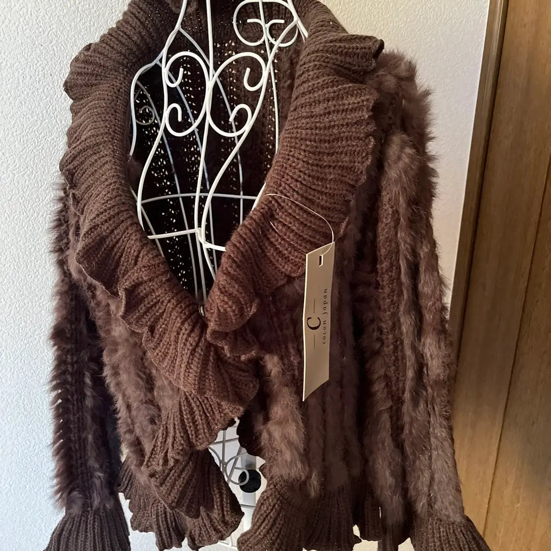 Brown fur knit jacket, new, unused, fur, elegant