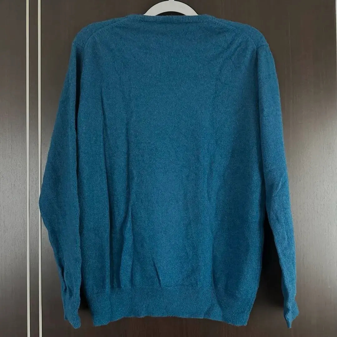 Winter final sale Uniqlo sweater 100% cashmere V-neck turquoise blue