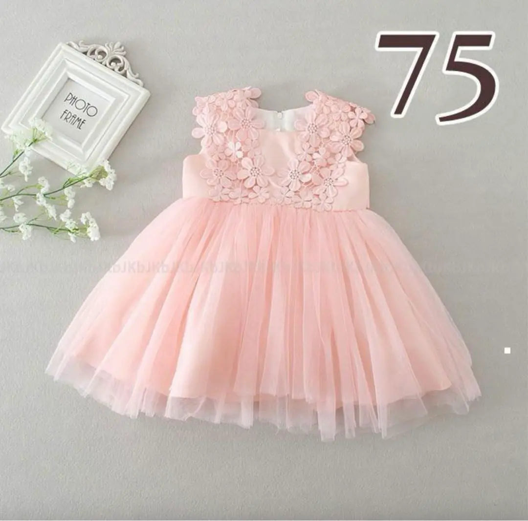 Baby dress, pink, floral pattern