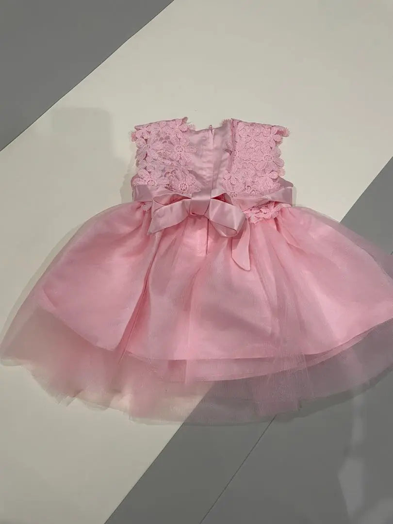 Baby dress, pink, floral pattern