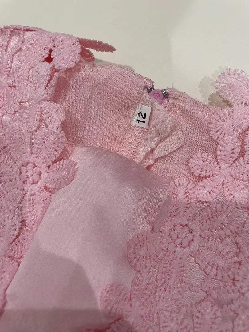 Baby dress, pink, floral pattern