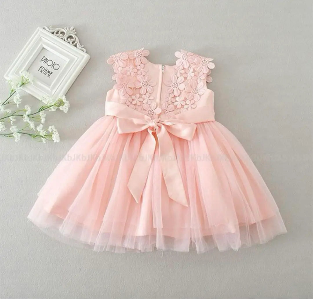 Baby dress, pink, floral pattern